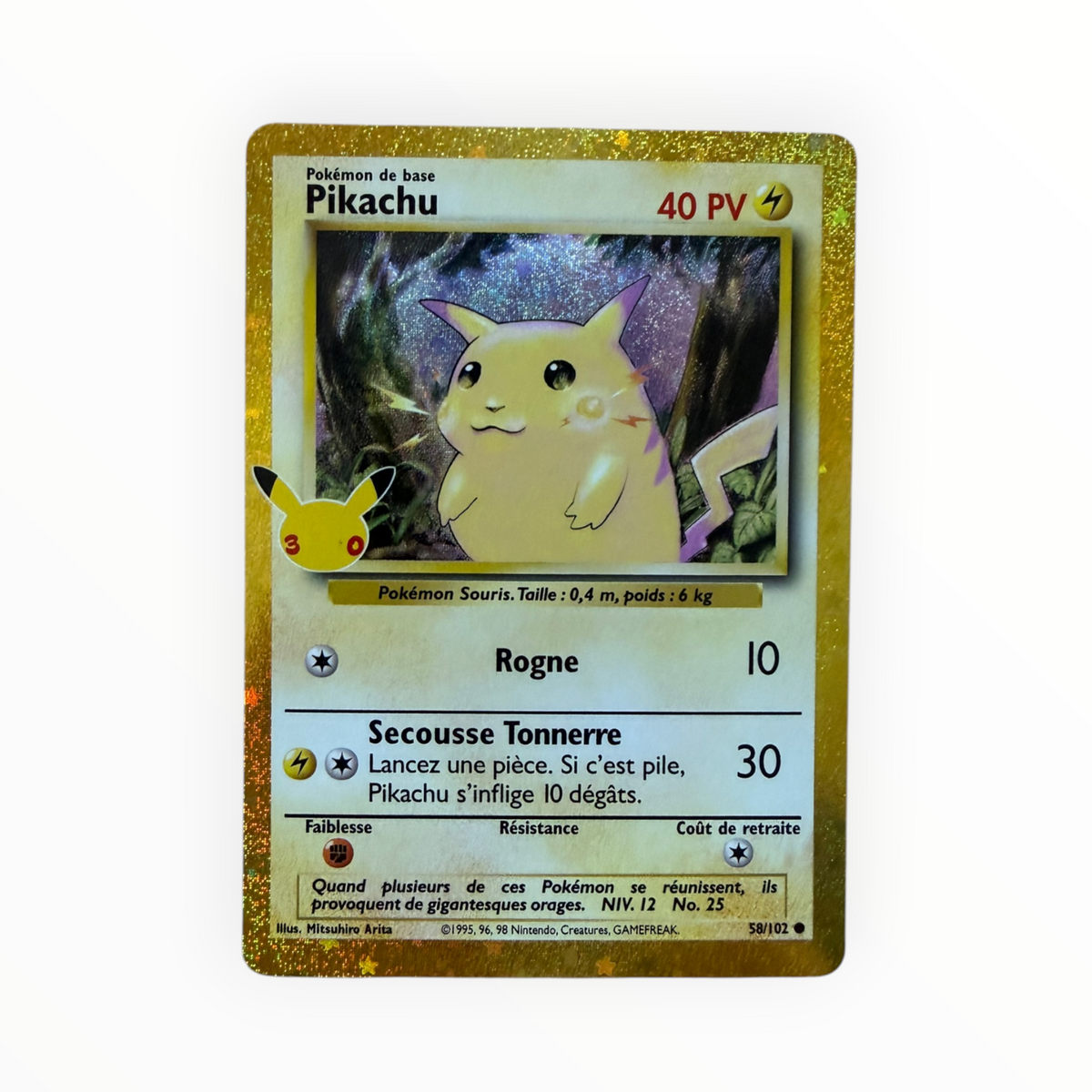 Carte Pokémon Pikachu 58/102 – 30e Anniversaire FR
