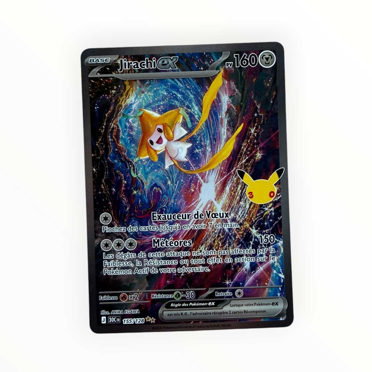 Carte Pokémon Jirachi ex 155/128 – 30e Anniversaire FR