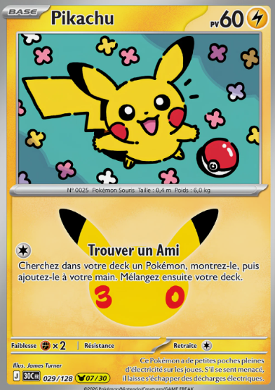 Carte Pokémon - Collection Pikachu 30e Anniversaire FR (N°01 à 30 au choix)