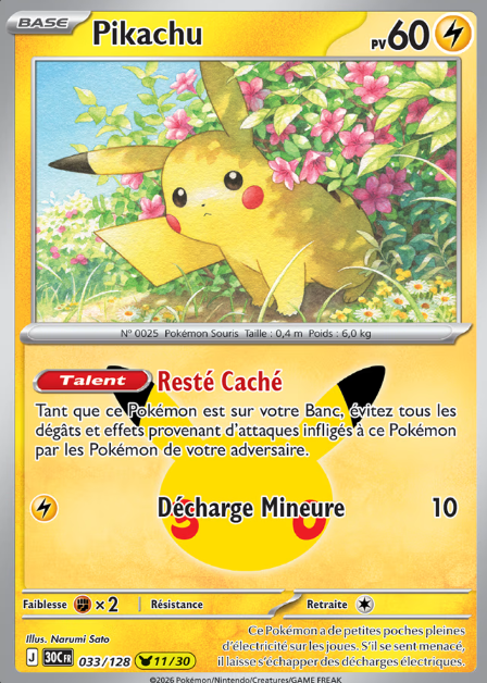 Carte Pokémon - Collection Pikachu 30e Anniversaire FR (N°01 à 30 au choix)