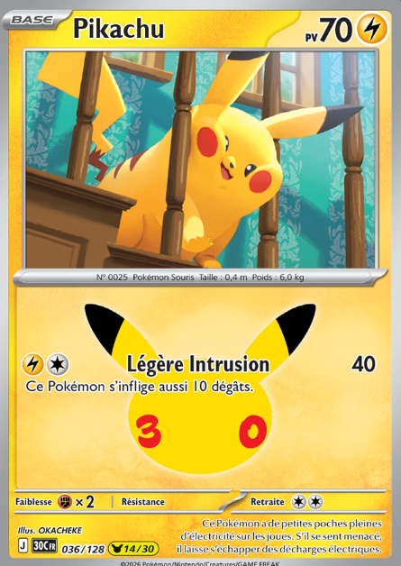 Carte Pokémon - Collection Pikachu 30e Anniversaire FR (N°01 à 30 au choix)