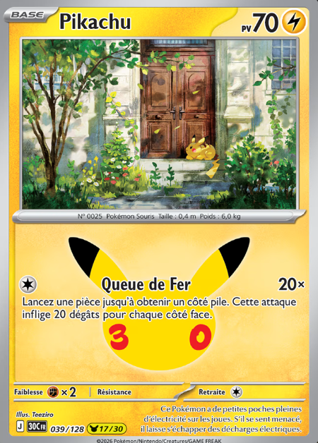 Carte Pokémon - Collection Pikachu 30e Anniversaire FR (N°01 à 30 au choix)