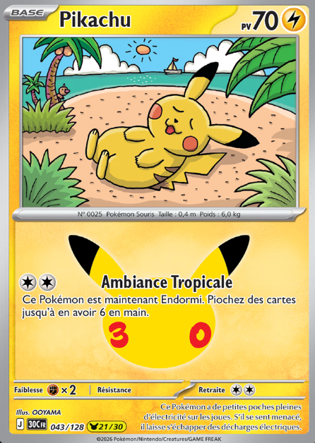 Carte Pokémon - Collection Pikachu 30e Anniversaire FR (N°01 à 30 au choix)